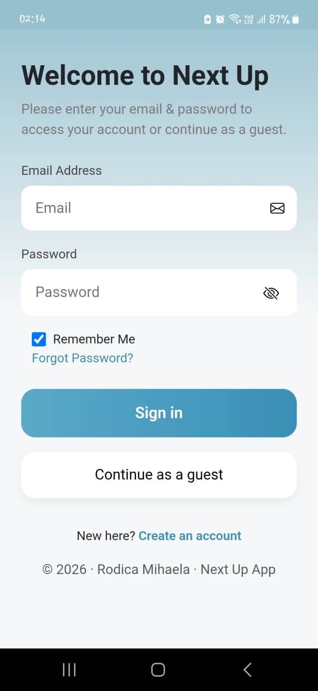 NextUp screenshot 1